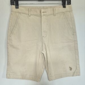 U.S. Polo Assn. Cream Flat Front Casual Shorts